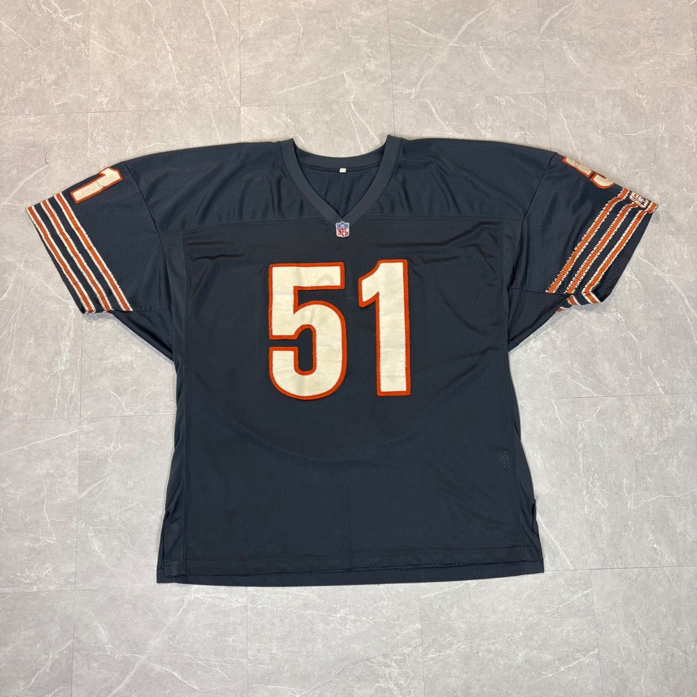 Vintage Chicago Bears Dick Butkus 51 NFL Jersey Navy Blue Mesh Stitched Size 56